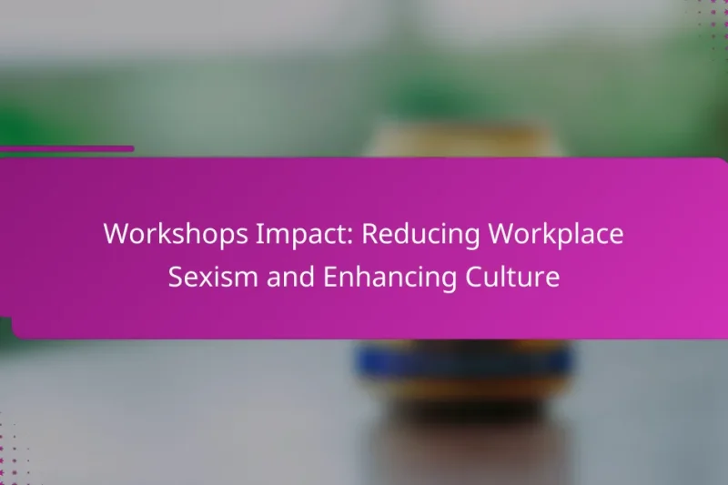 Workshops-Auswirkung: Reduzierung von Sexismus am Arbeitsplatz und Verbesserung der Kultur