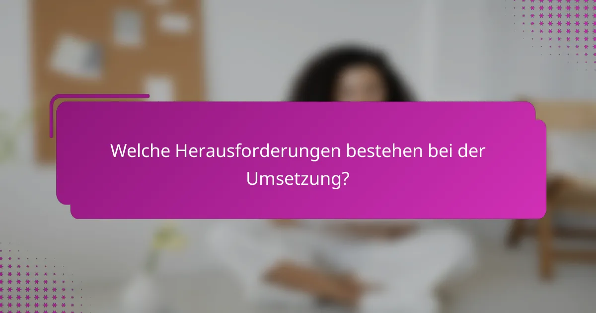 Welche Herausforderungen bestehen bei der Umsetzung?