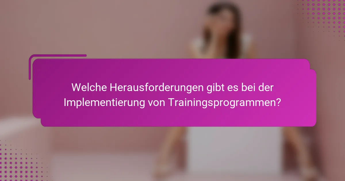 Welche Herausforderungen gibt es bei der Implementierung von Trainingsprogrammen?