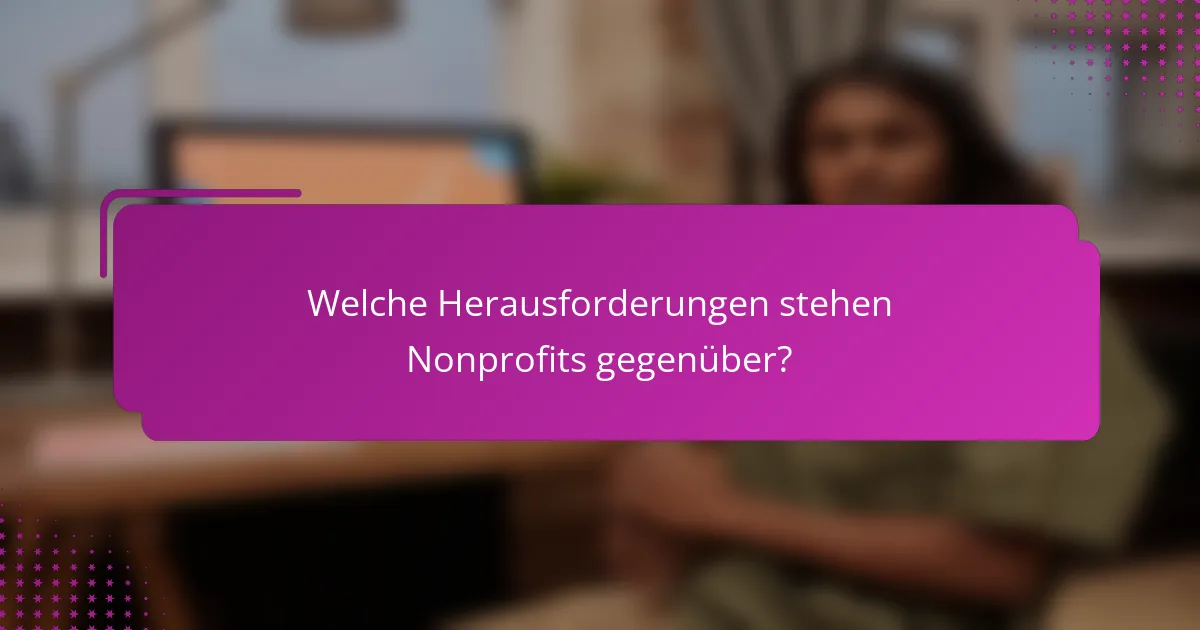 Welche Herausforderungen stehen Nonprofits gegenüber?