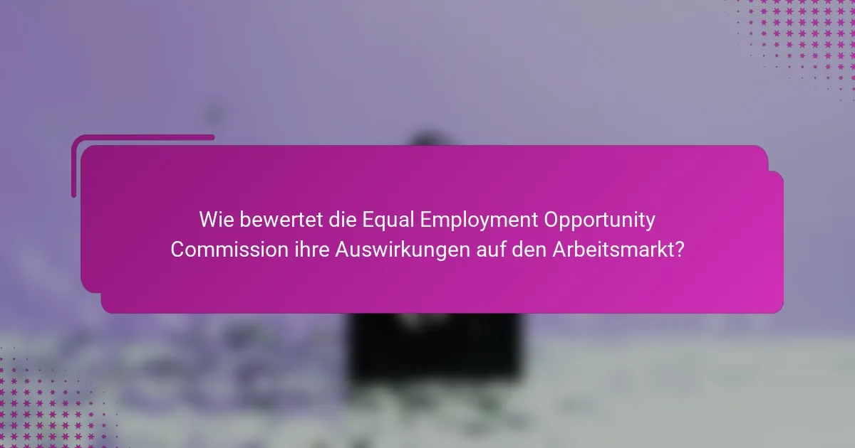Wie bewertet die Equal Employment Opportunity Commission ihre Auswirkungen auf den Arbeitsmarkt?