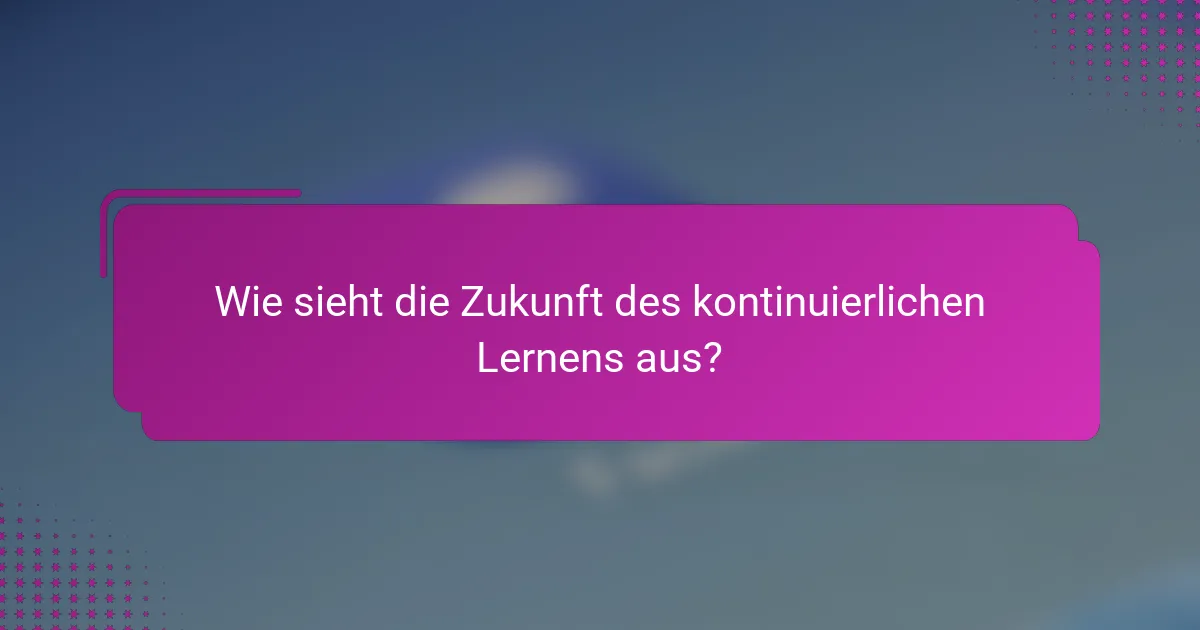 Wie sieht die Zukunft des kontinuierlichen Lernens aus?