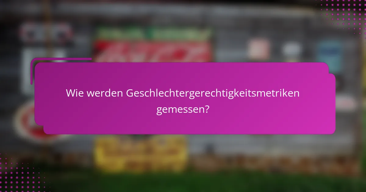 Wie werden Geschlechtergerechtigkeitsmetriken gemessen?